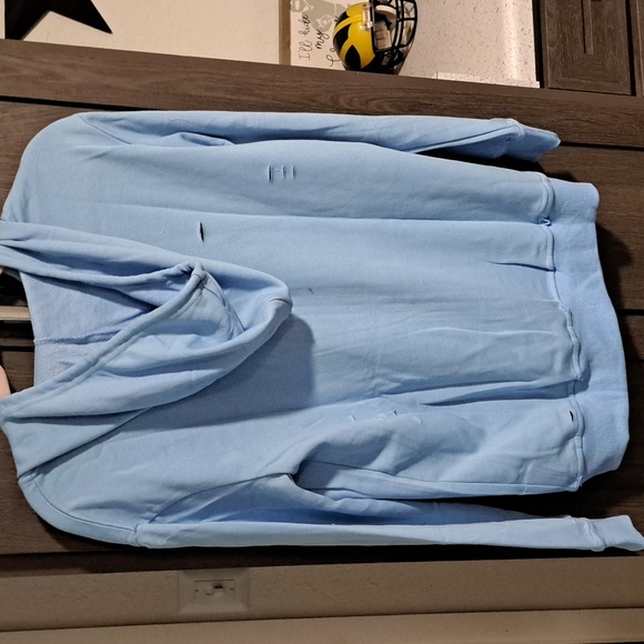 New sky blue distressed zip-up hoodie - Picture 11 of 11